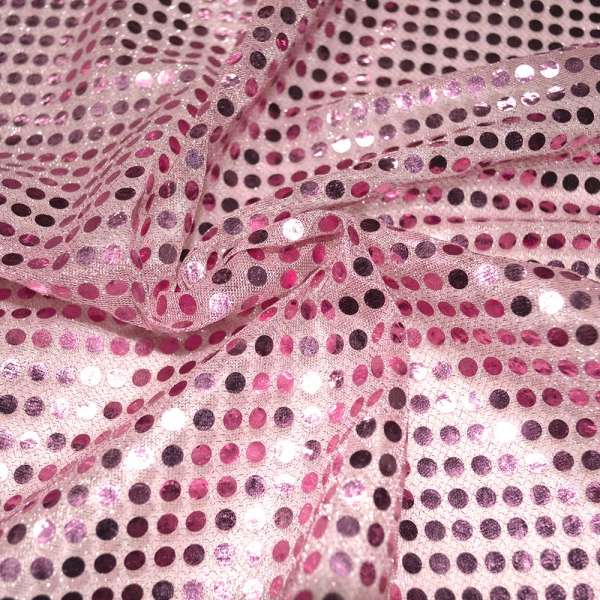 Чешуя розовая с круглыми розовыми пайетками ш.105 оптом