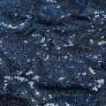 Паєтки сині голограма блискучі, настрочені хвилею на сітці, ш.130 оптом