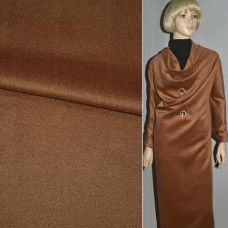 Пальтова тканина з ворсом стриженим паркет коричнево-теракотова оптом