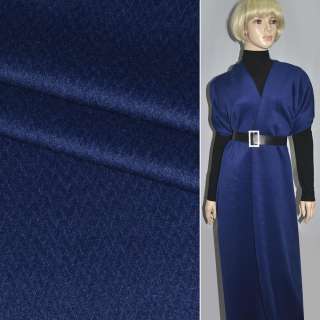 Пальтова тканина з ворсом стриженим ялинка синя, ш.150 см оптом