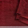 Пальтовая ткань с ворсом стриженым елочка зигзаг бордовая, ш.150 оптом