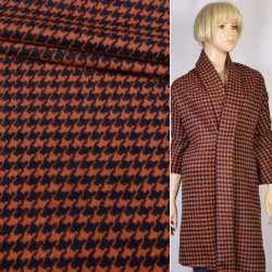 Пальтова тканина з ворсом гусяча лапка 20мм оранжево-чорна, ш.150