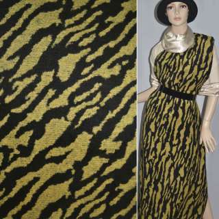 Пальтовая ткань с ворсом тигровый рисунок желтый с черным, ш.150 оптом