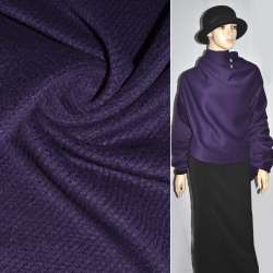 Пальтова тканина з ворсом стриженим діагональ фіолетова, ш.150