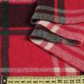 Шотландка шерстяная зелено-красно-черная, ш.150 оптом
