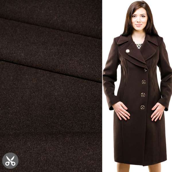 Пальтова тканина 2-х-стор. коричнева, ш.150 оптом