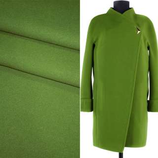 Пальтова тканина 2-х-стор. зелена однотонна, ш.150 оптом