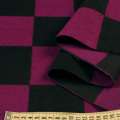 Пальтова тканина з ворсом клітина шахова велика фіолетово-чорна, ш.155 оптом