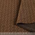 Пальтовый трикотаж зигзаг коричневый (умбра), ш.155 оптом