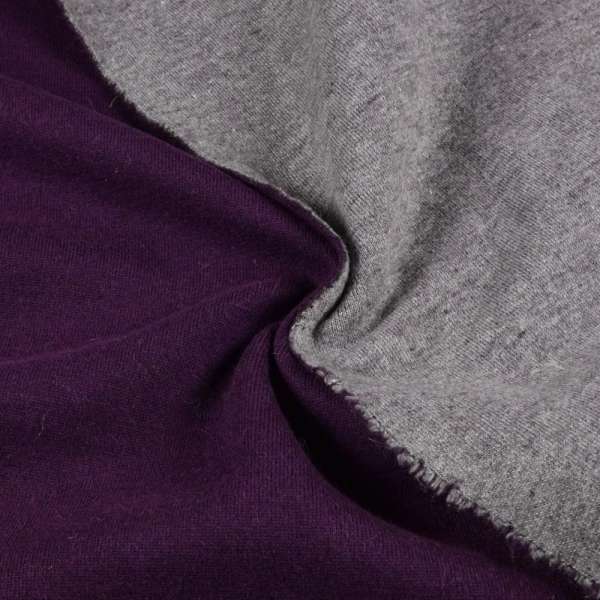 Пальтовый трикотаж двухсторонний фиолетовый/серый, ш.150 оптом