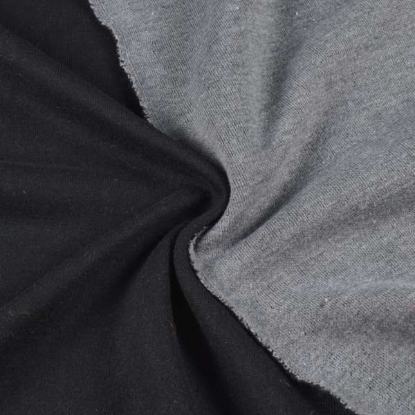 Пальтовый трикотаж двухсторонний серый/черный, ш.155 оптом
