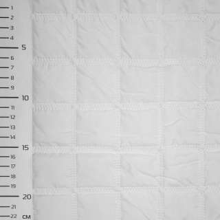 Ткань плащевая стеганая матовая квадраты 4,5 см белая, ш.145 оптом