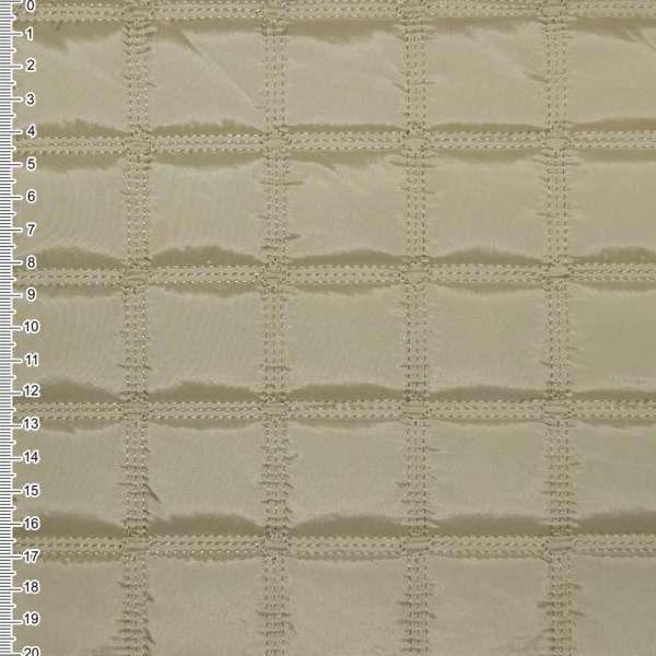 Ткань плащевая стеганая матовая квадраты 4,5 см бежевая светлая, ш.145 оптом