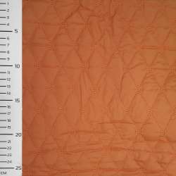 Ткань плащевая стеганая матовая ромбы 6,5х3,5 см терракотовая светлая, ш.145
