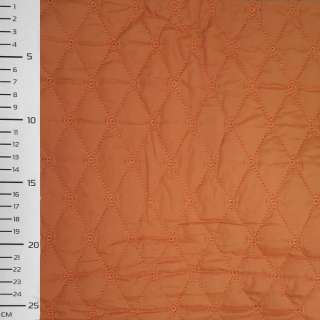 Ткань плащевая стеганая матовая ромбы 6,5х3,5 см терракотовая светлая, ш.145 оптом