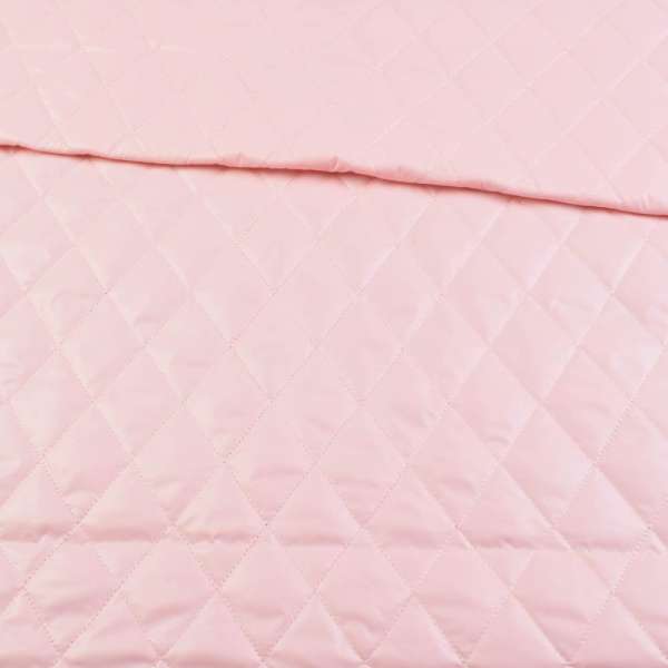 Тканина плащова стьобана ромби 7х5 см рожева, ш.150 оптом