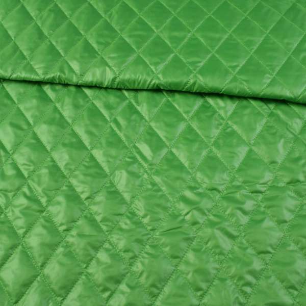 Ткань плащевая стеганая ромбы 7х5 см зеленая, ш.150 оптом