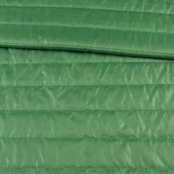 Ткань плащевая стеганая на подкладке полоска 5см зеленая, ш.150