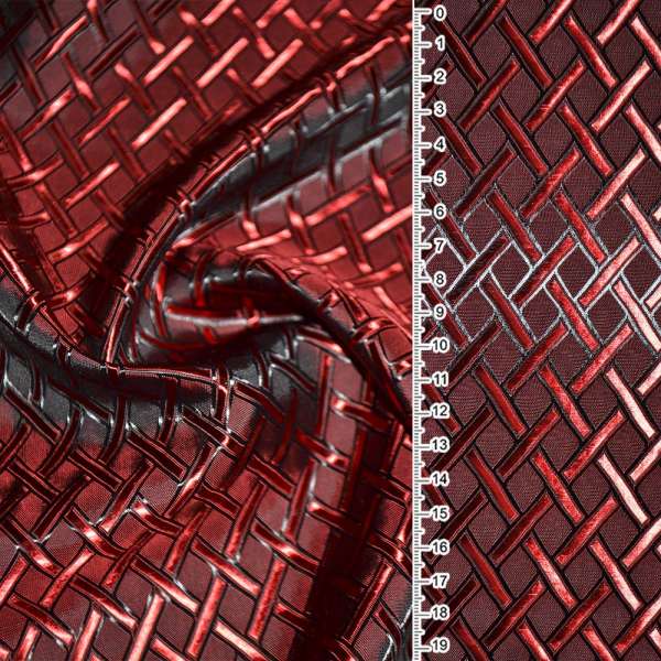 Віскоза жаккардовая червоно-чорна хамелеон діагональна клітина ш.140 оптом