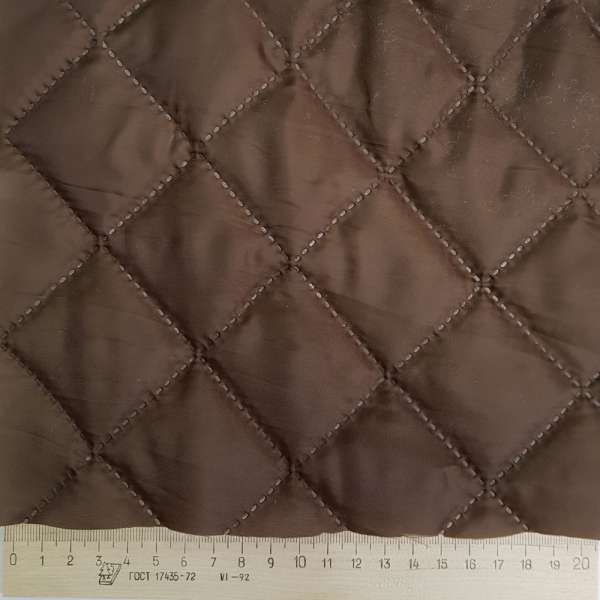 Ткань подкладочная термостеганая коричневая (синтепон 100), ш.150 оптом