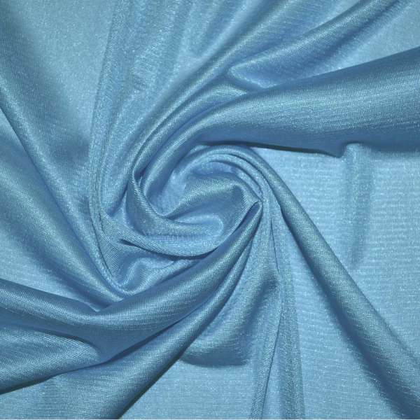 Тканина підкладкова трикотажна блакитна насичена ш.150 оптом