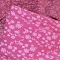 Поплин стрейч ярко-розовый с белыми цветами ш.150 оптом
