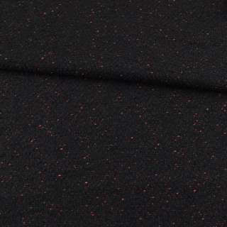 Рогожка букле пальтово-костюмна з вовною вкраплення вишневі, чорна, ш.151 оптом