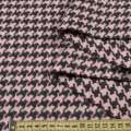 Рогожка пальтовая гусиная лапка черно-розовая, ш.152 оптом