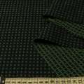 Рогожка костюмно-пальтовая черная в зеленую рельефную клетку, ш.145 оптом