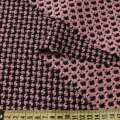 Рогожка пальтово-костюмная черная в рельефную розовую клетку, ш.155 оптом