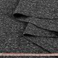 Рогожка букле костюмна чорно-сіра ялинка меланж, ш.153 оптом