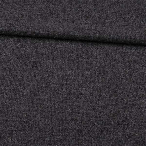 Рогожка костюмная шерстяная серая темная ш.145 оптом