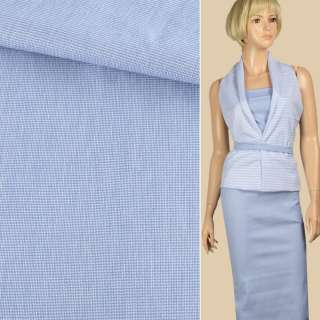 Сорочкова тканина стрейч біло-блакитна, ш.140 оптом