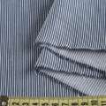 Сорочкова тканина в смужку вузьку білу, синя темна, ш.147 оптом