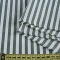 Сорочкова тканина в смужку 6мм білу, зелену, ш.150 оптом