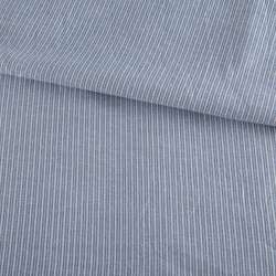 Сорочкова тканина в смужку сіро-блакитну, біла, ш.140