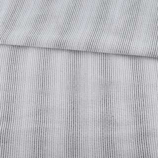 Сорочкова тканина жата в смужки бежево-сірі, молочна, ш.147 оптом