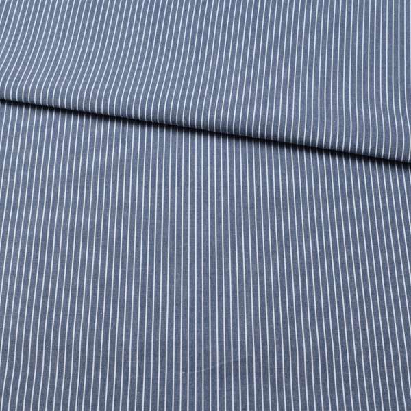 Сорочкова тканина в смужку тонку білу, синя, ш.150 оптом