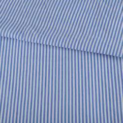 Рубашечная ткань в полоску бело-голубую, ш.145