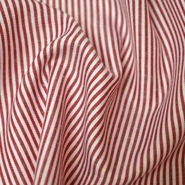 Сорочкова тканина в смужку червоно-білу, ш.140 оптом