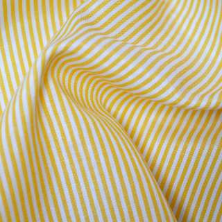 Сорочкова тканина в смужку жовто-білу, ш.140 оптом