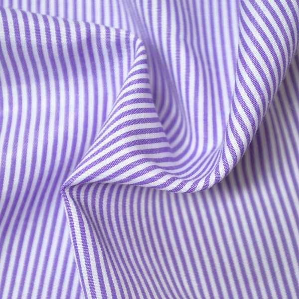 Сорочкова тканина в смужку бузково-білу, ш.140 оптом