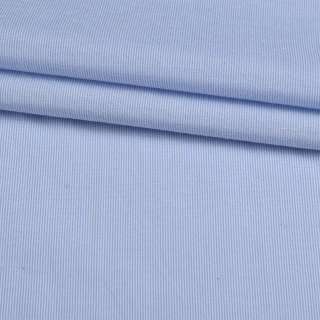 Поплин рубашечный в полоску 0,5х0,5 мм белую, голубую, ш.145 оптом