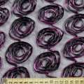 Сітка стрейч чорна з малиновими квітами, ш.140 оптом