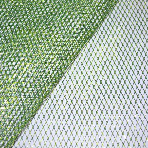 Сетка зеленая с золотым люрексом (жесткая, крупная) ш.160 оптом