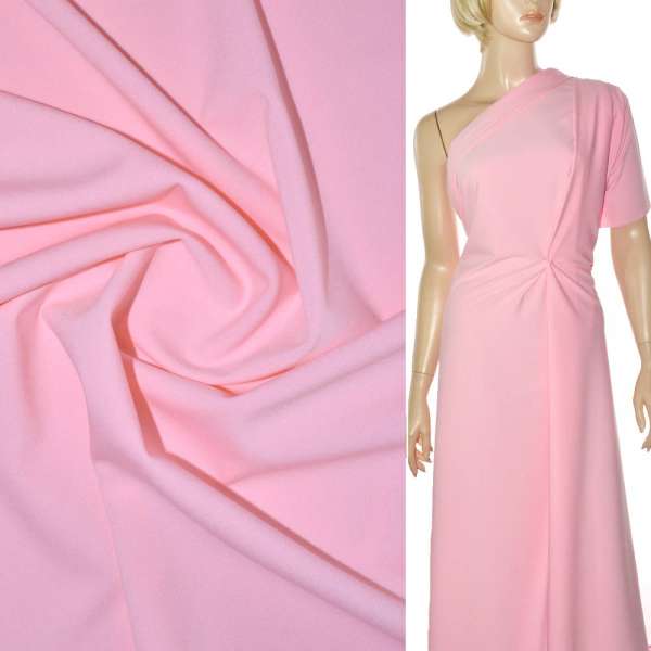 Трикотаж костюмный стрейч облегченный розовый ш.160 оптом