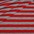 Трикотаж с вискозой в полоски 9мм серые и красные ш.175 оптом