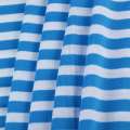 Трикотаж с вискозой в полоски 7мм белые и голубые ш.180 оптом