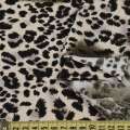 Микролайкра леопардовый принт с леопардом коричневый темный ш.160 оптом
