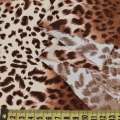 Микролайкра леопардовый принт с леопардом коричневая светлая ш.160 оптом